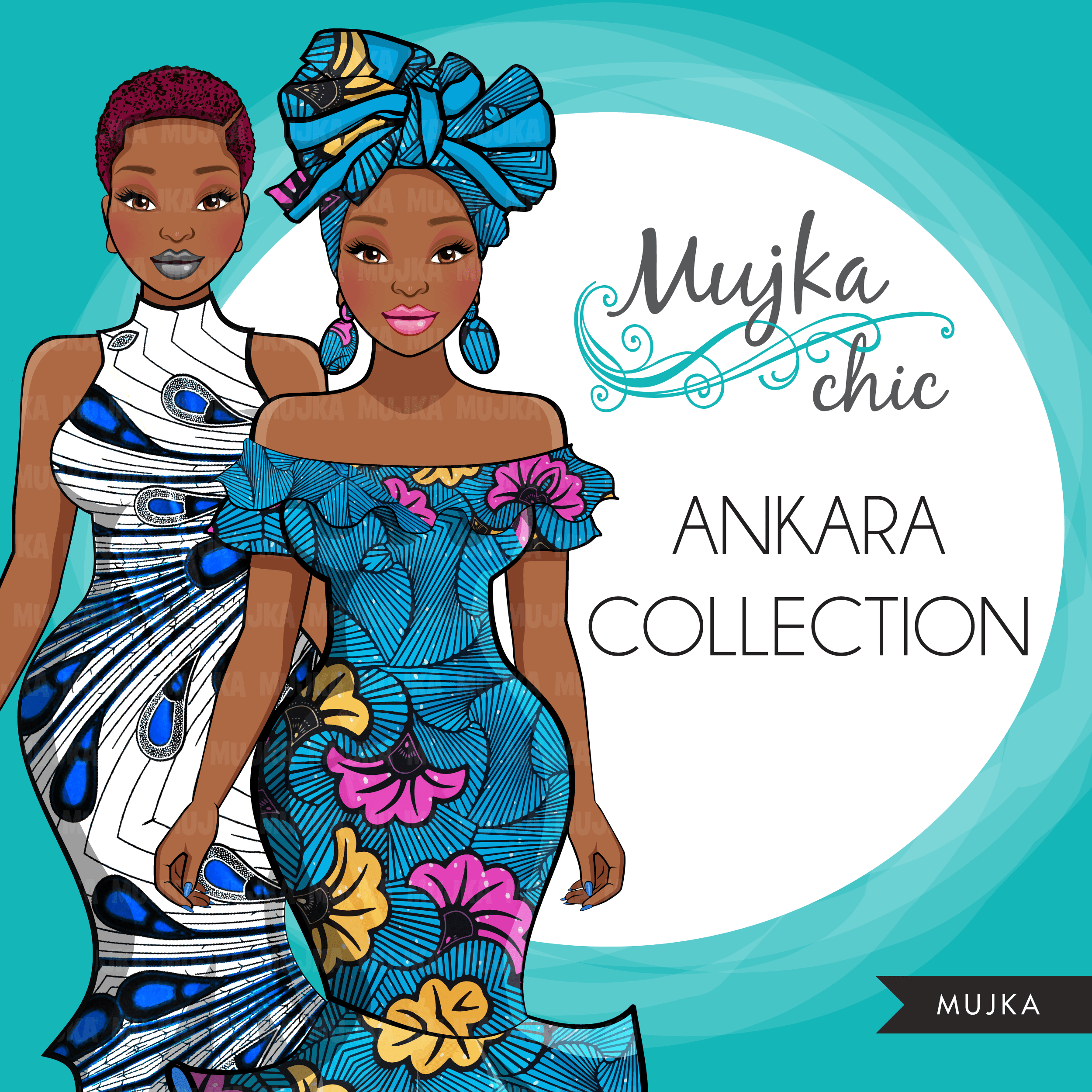 Ankara Fashion Graphics, Kente African dress, curvy black woman Sublim –  MUJKA CLIPARTS