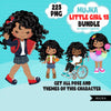 Afro Girl PNG Clipart Bundle, Cute Black Girl Art, Cute digital planner stickers, teacher graphics, Homeschooling, educational printables