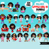 Afro Girl PNG Clipart Bundle, Cute Black Girl Art, Cute digital planner stickers, teacher graphics, Homeschooling, educational printables