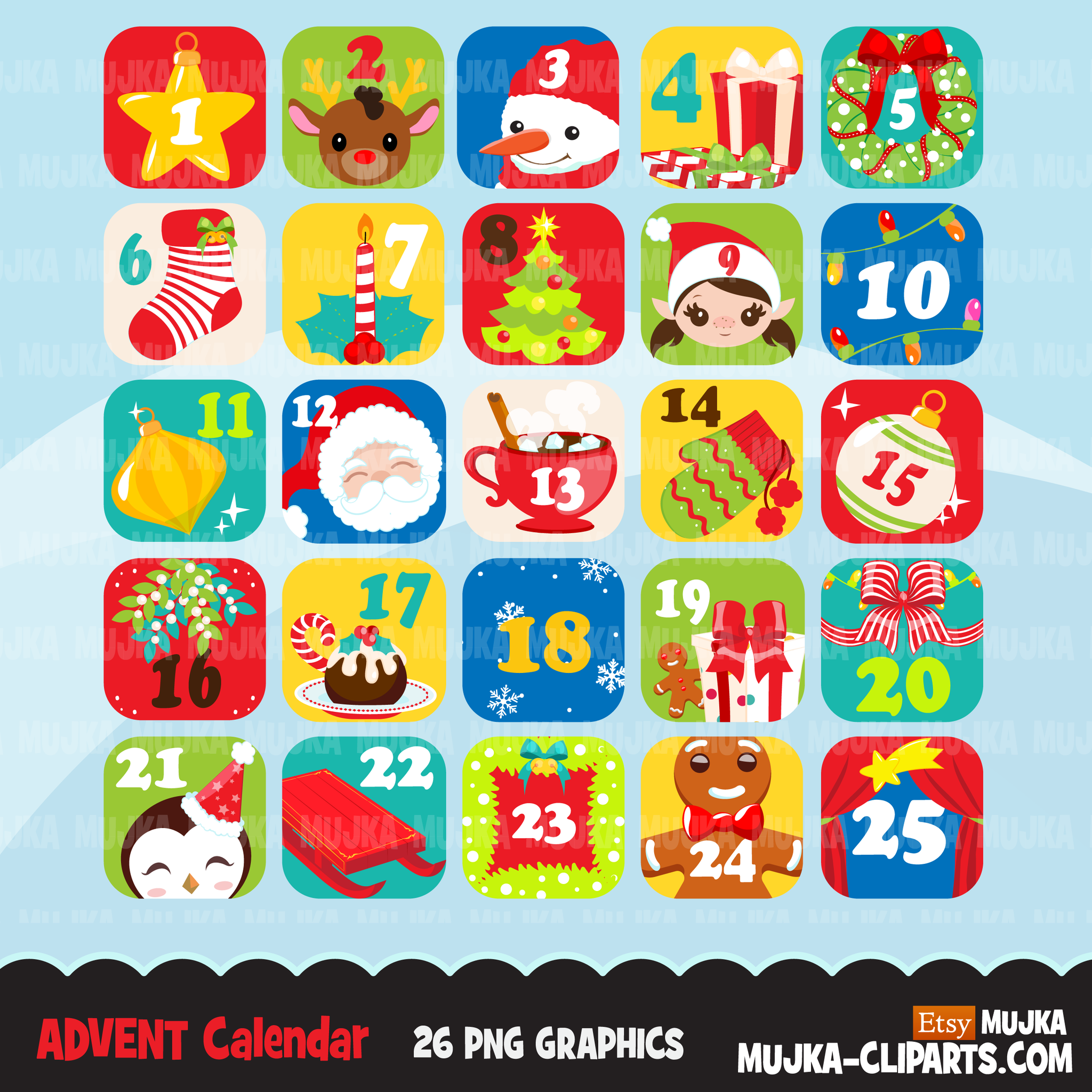 Christmas Clipart Bundle V2, Noel Illustrations, boy, girl, animal, gnomes, nutcracker, mermaids