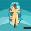 Amanda Gorman inauguration 2021 fashion clipart, be the light, black history figures graphics, PNG