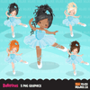 Ballerina Clipart Bundle, Cute ballerinas and ballet sets, dance graphics, Girls