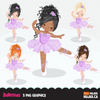 Ballerina Clipart Bundle, Cute ballerinas and ballet sets, dance graphics, Girls