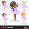 Ballerina Clipart Bundle, Cute ballerinas and ballet sets, dance graphics, Girls