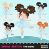 Ballerina Clipart Bundle, Cute ballerinas and ballet sets, dance graphics, Girls