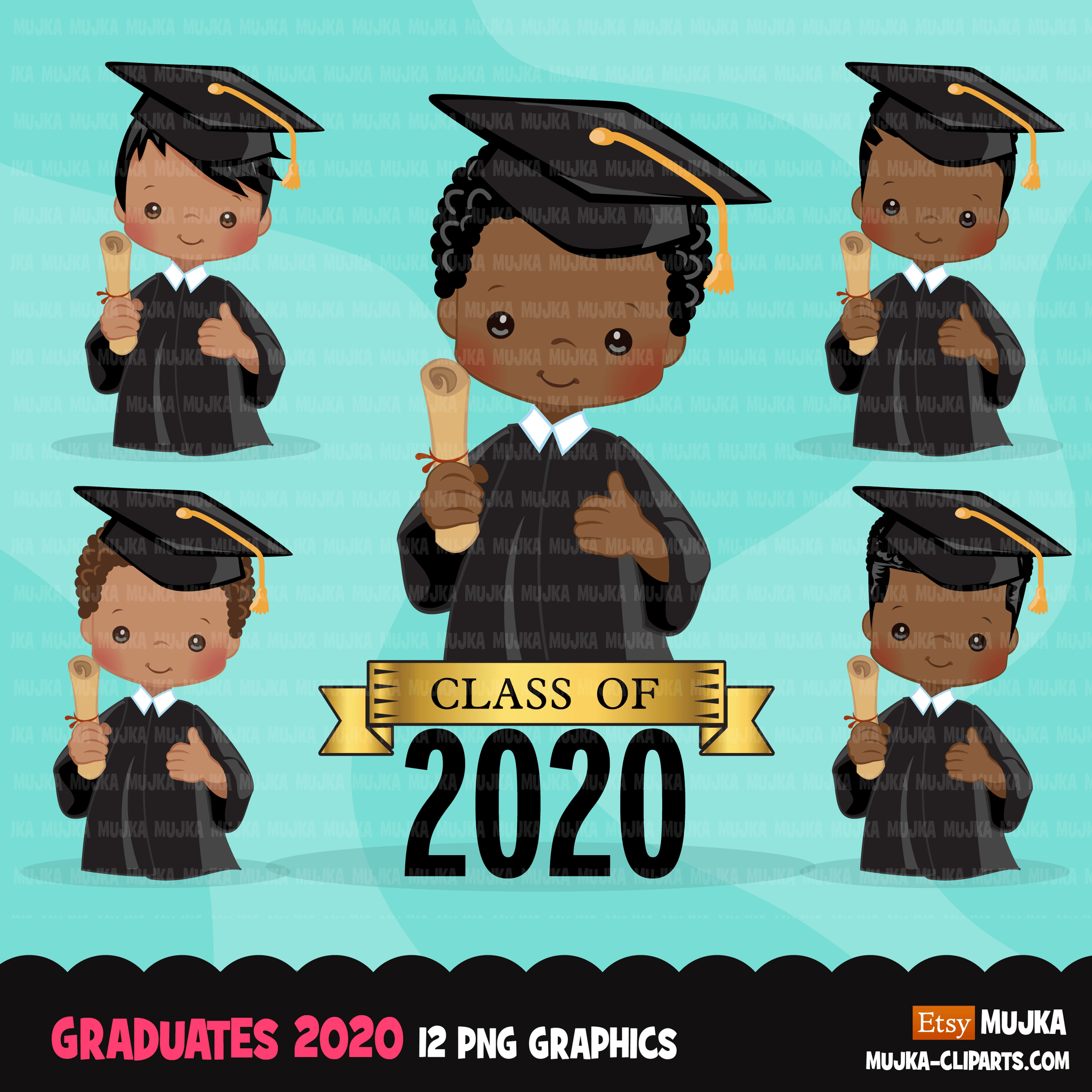 School Education Clipart Bundle. Students, graduates, teachers, distant learning and school elements graphics, boys girls