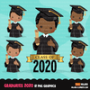 School Education Clipart Bundle. Students, graduates, teachers, distant learning and school elements graphics, boys girls