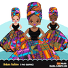 Ankara Fashion Graphics Bundle, Black History African American clipart, commercial use sublimation