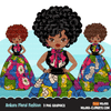 Ankara Fashion Graphics Bundle, Black History African American clipart, commercial use sublimation