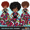 Ankara Fashion Graphics Bundle, Black History African American clipart, commercial use sublimation