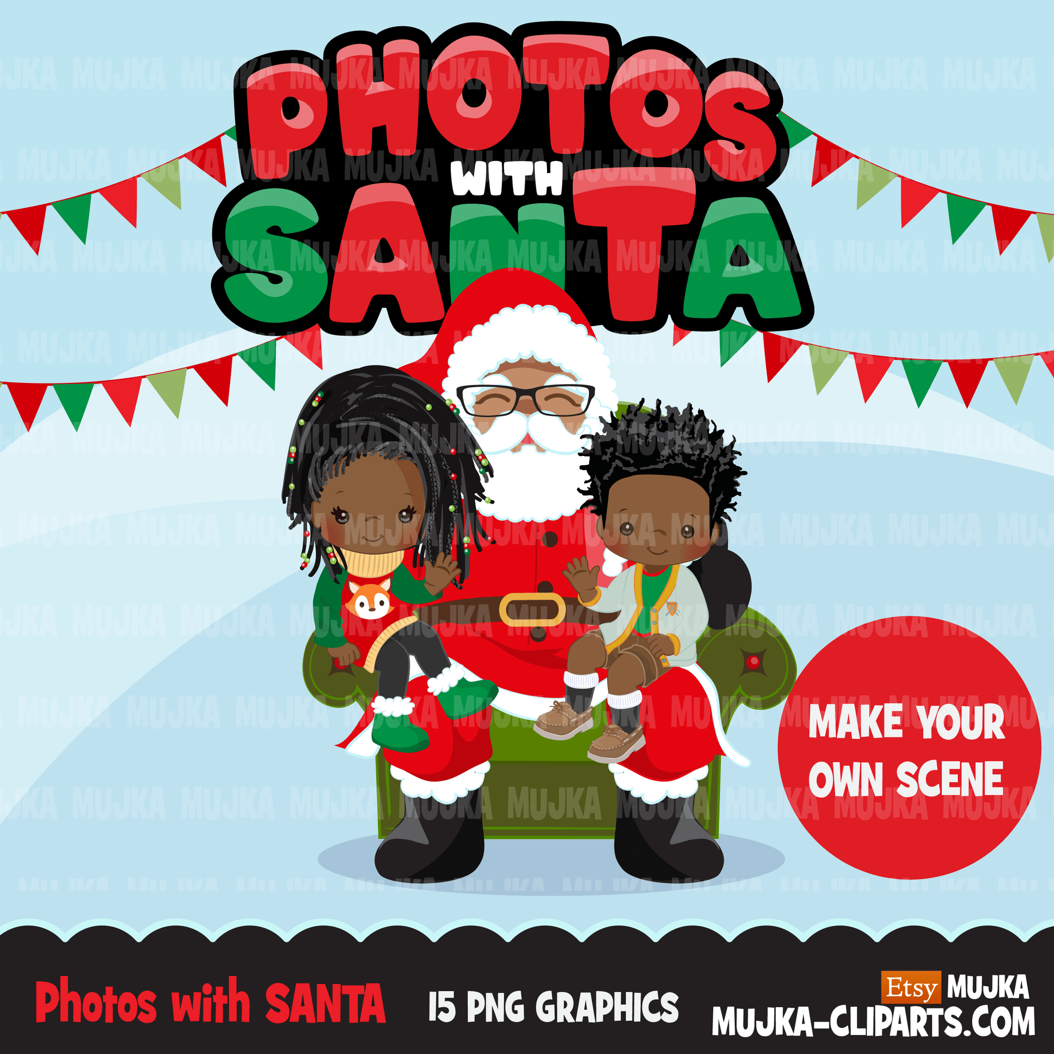 Christmas Clipart Bundle V2, Noel Illustrations, boy, girl, animal, gnomes, nutcracker, mermaids