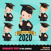 School Education Clipart Bundle. Students, graduates, teachers, distant learning and school elements graphics, boys girls