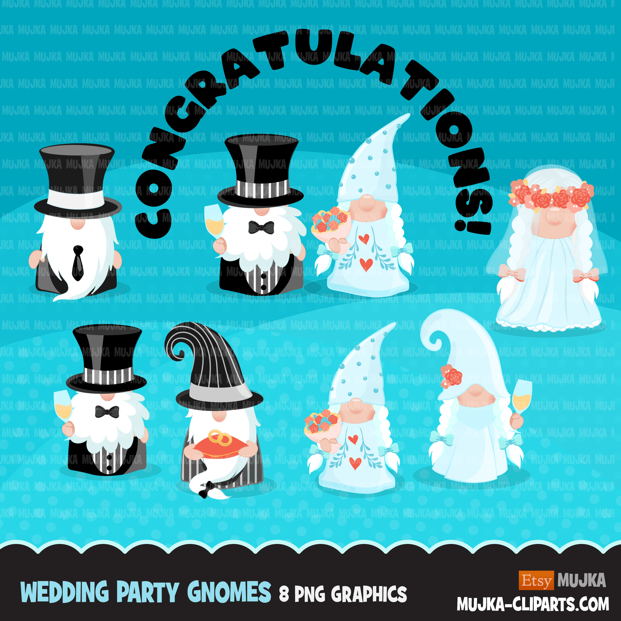 Gnomes Clipart Bundle, Easter, St Patrick's Day, School, Valentines, birthday, Halloween, Christmas, commercial use PNG clip art