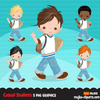 School Education Clipart Bundle. Students, graduates, teachers, distant learning and school elements graphics, boys girls