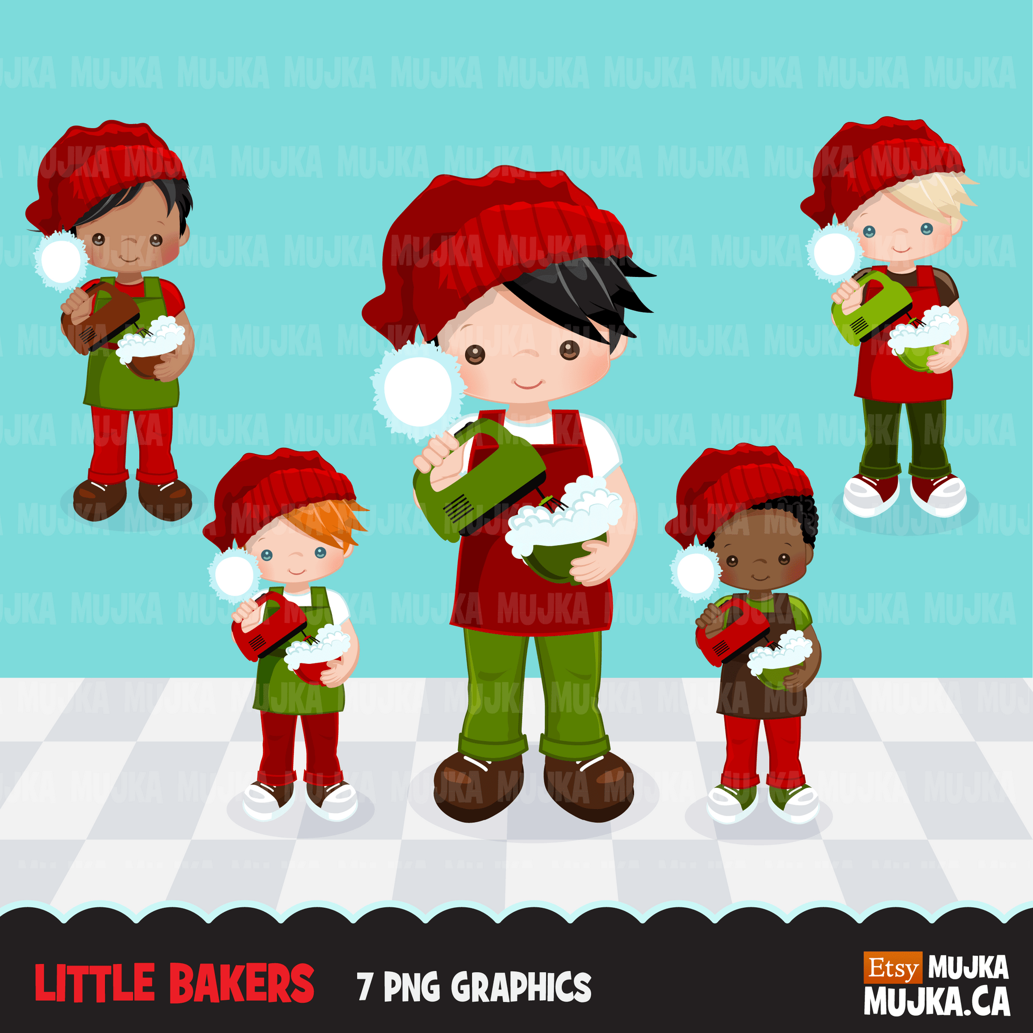 Christmas Clipart Bundle V2, Noel Illustrations, boy, girl, animal, gnomes, nutcracker, mermaids