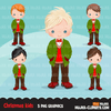 Christmas Clipart Bundle V2, Noel Illustrations, boy, girl, animal, gnomes, nutcracker, mermaids