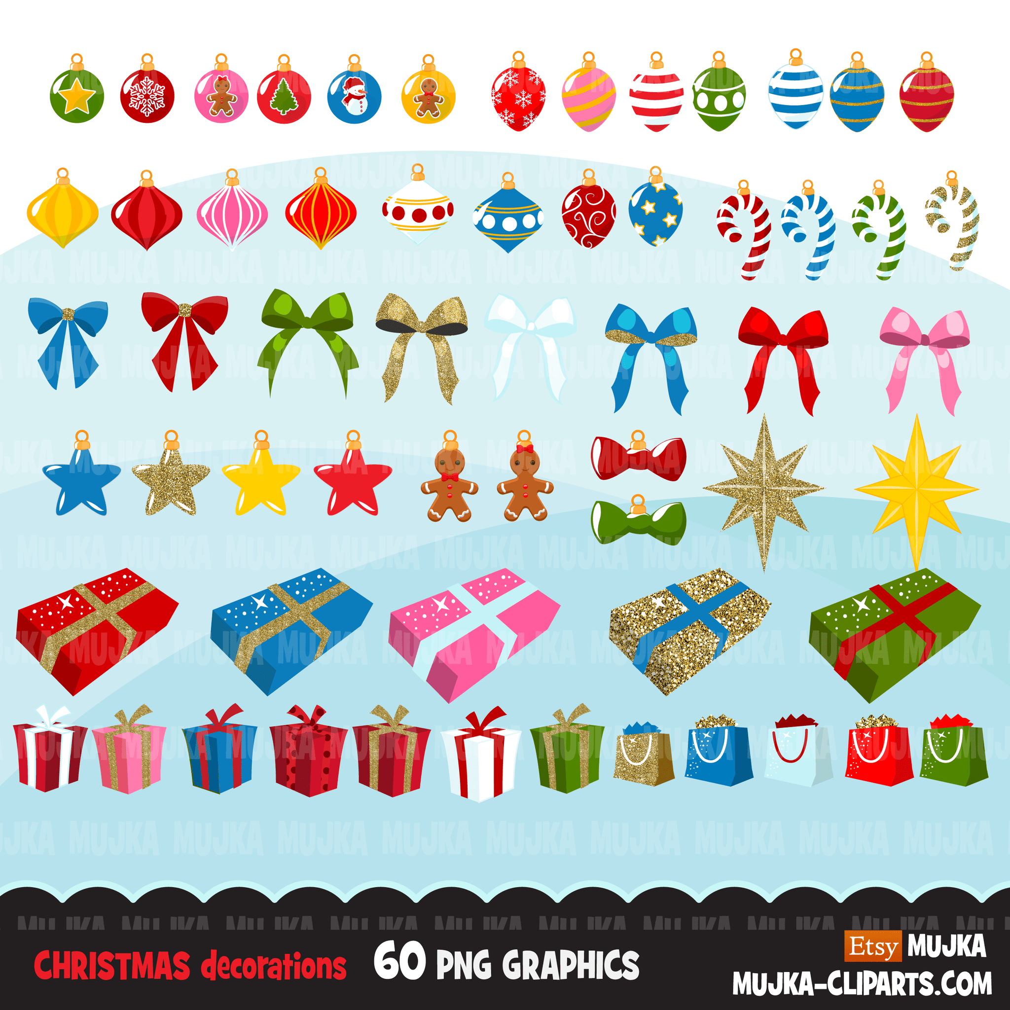 Christmas Clipart Bundle V2, Noel Illustrations, boy, girl, animal, gnomes, nutcracker, mermaids