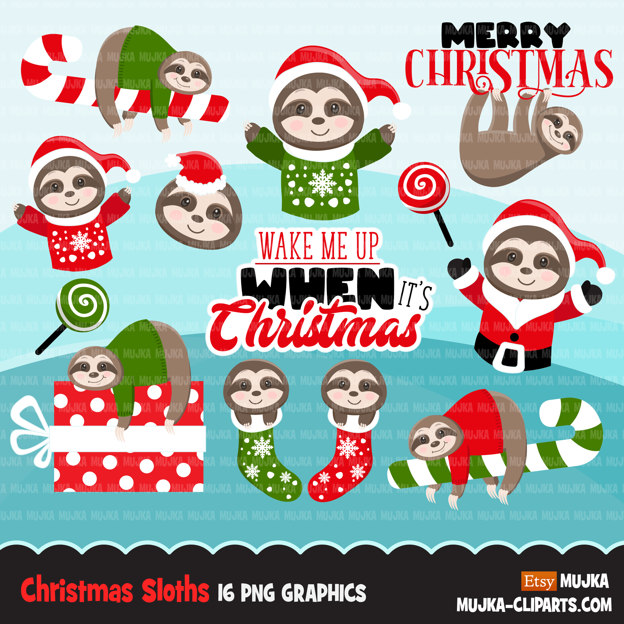 Christmas Clipart Bundle V2, Noel Illustrations, boy, girl, animal, gnomes, nutcracker, mermaids