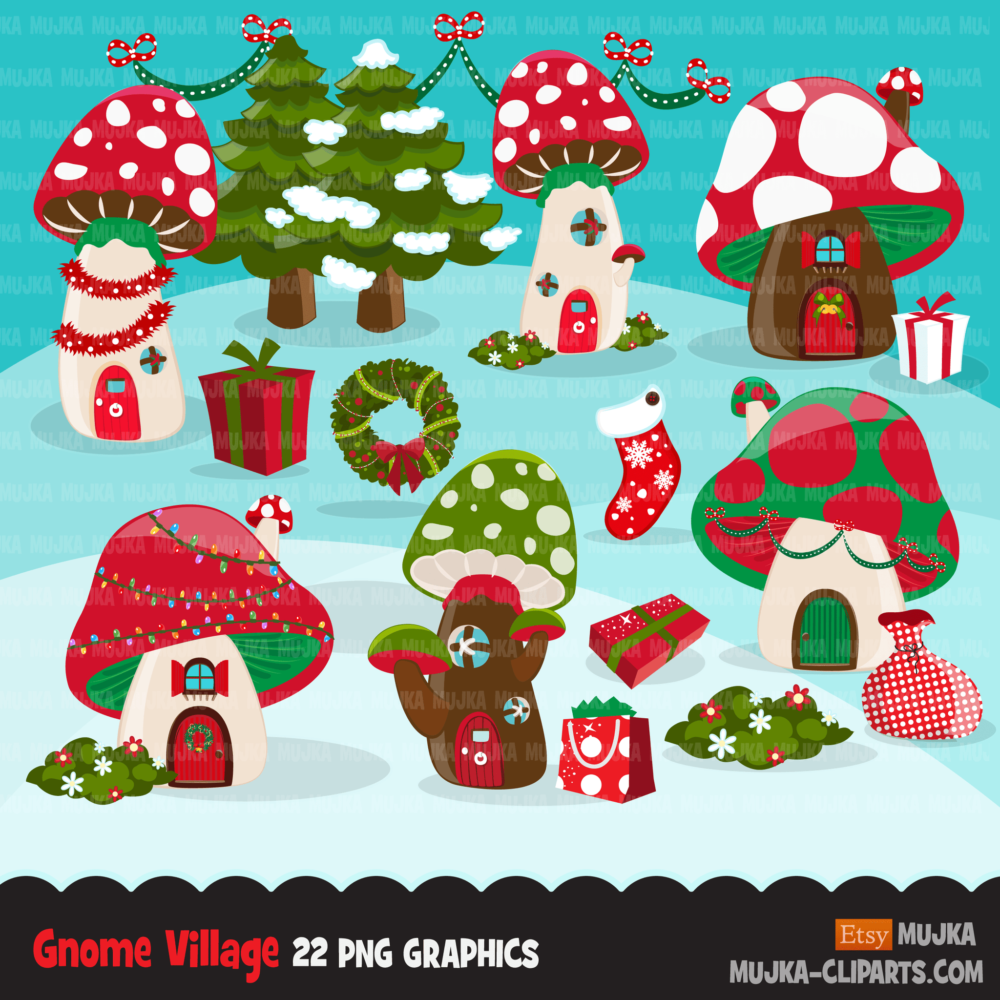 Gnomes Clipart Bundle, Easter, St Patrick's Day, School, Valentines, birthday, Halloween, Christmas, commercial use PNG clip art