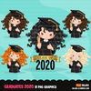 School Education Clipart Bundle. Students, graduates, teachers, distant learning and school elements graphics, boys girls