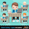 School Education Clipart Bundle. Students, graduates, teachers, distant learning and school elements graphics, boys girls
