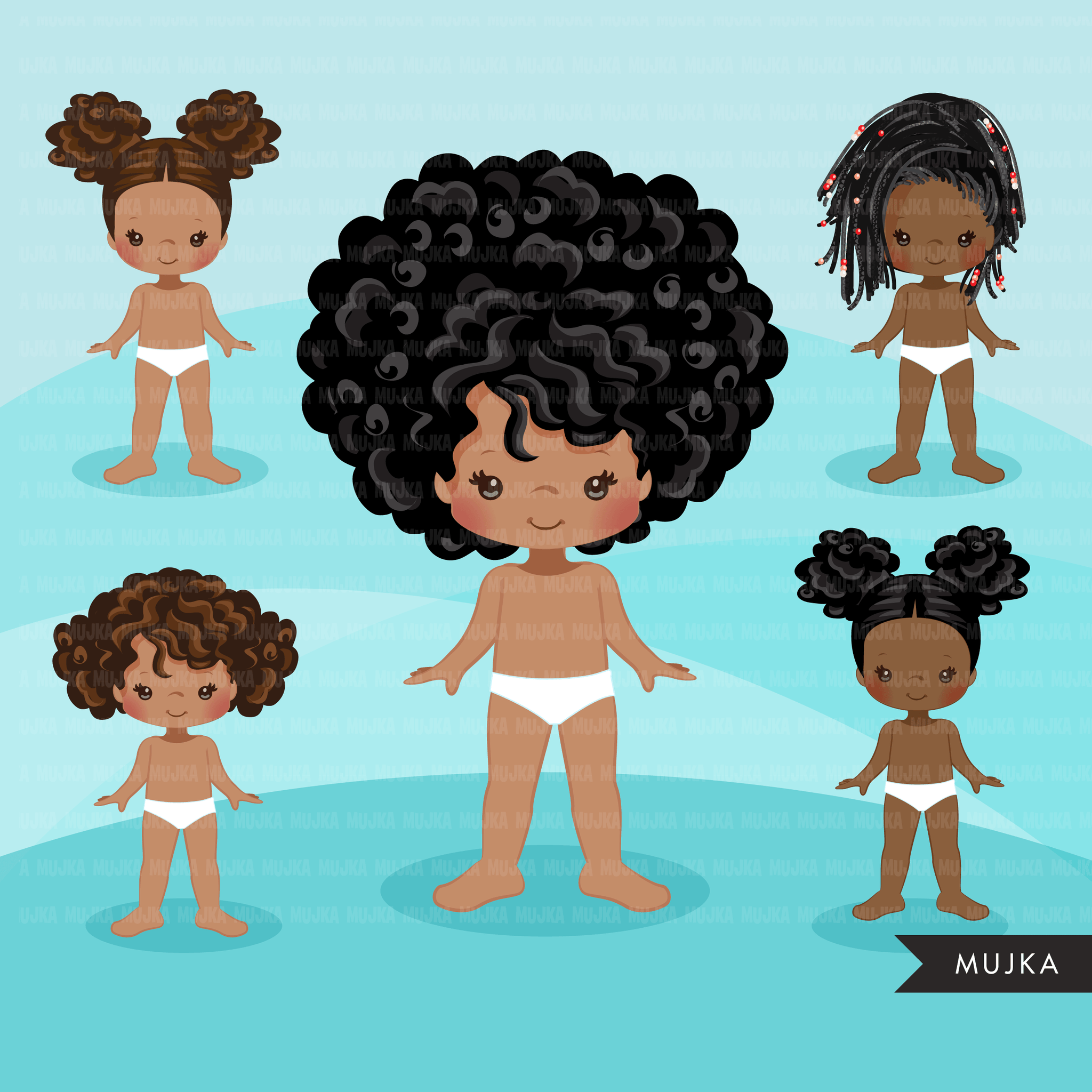 Paquete de imágenes prediseñadas de Paper Doll, gráficos de vestir, trajes de moda para niños, niñas y niños, gráficos de sublimación png
