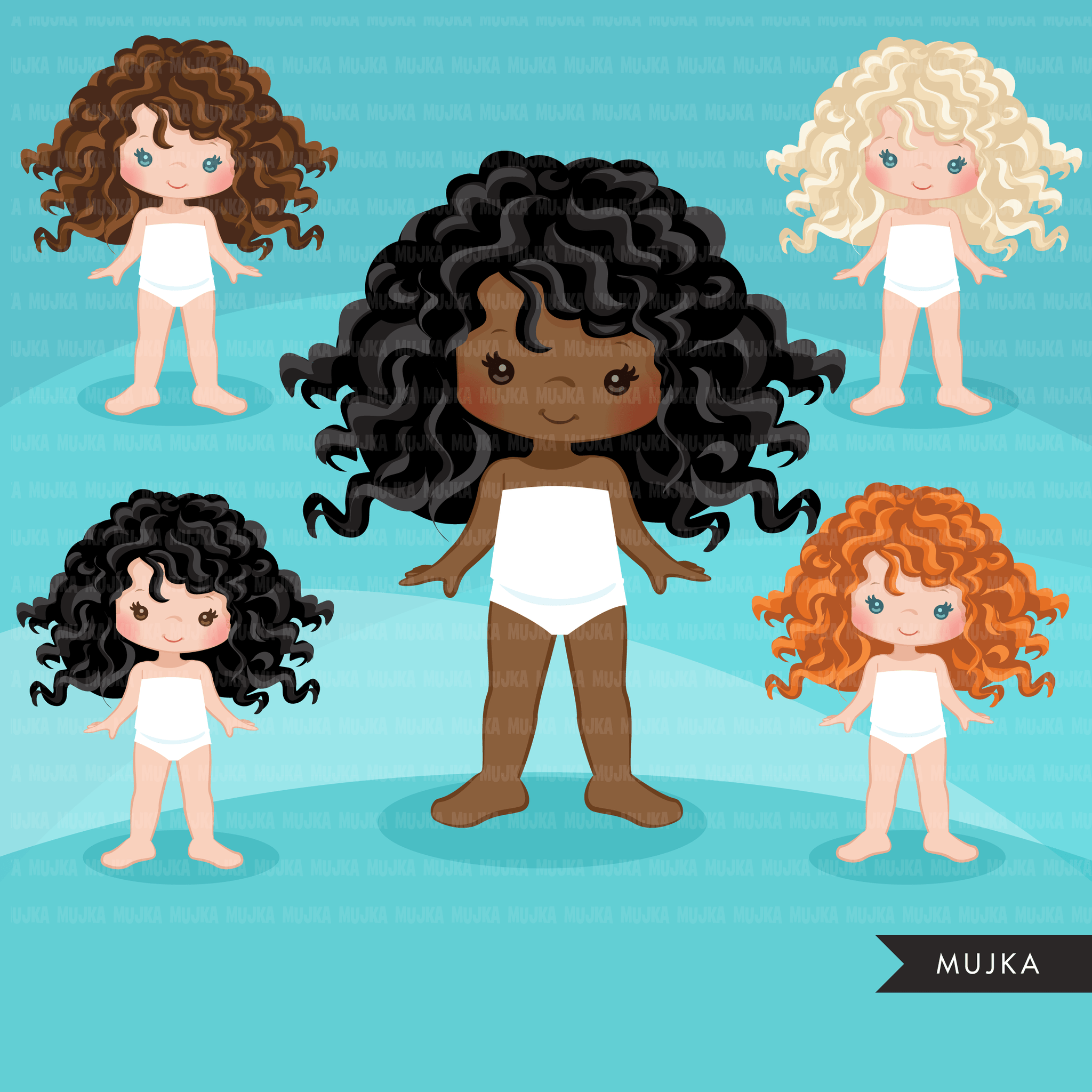 Paquete de imágenes prediseñadas de Paper Doll, gráficos de vestir, trajes de moda para niños, niñas y niños, gráficos de sublimación png