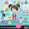 Paquete de imágenes prediseñadas de Paper Doll, gráficos de vestir, trajes de moda para niños, niñas y niños, gráficos de sublimación png