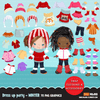 Paquete de imágenes prediseñadas de Paper Doll, gráficos de vestir, trajes de moda para niños, niñas y niños, gráficos de sublimación png