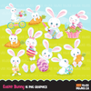 Easter Spring Clipart Bundle, gnomes, bunny, kids, eggs, animals, plants, llama graphics commercial use PNG clip art