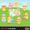 Easter Spring Clipart Bundle, gnomes, bunny, kids, eggs, animals, plants, llama graphics commercial use PNG clip art