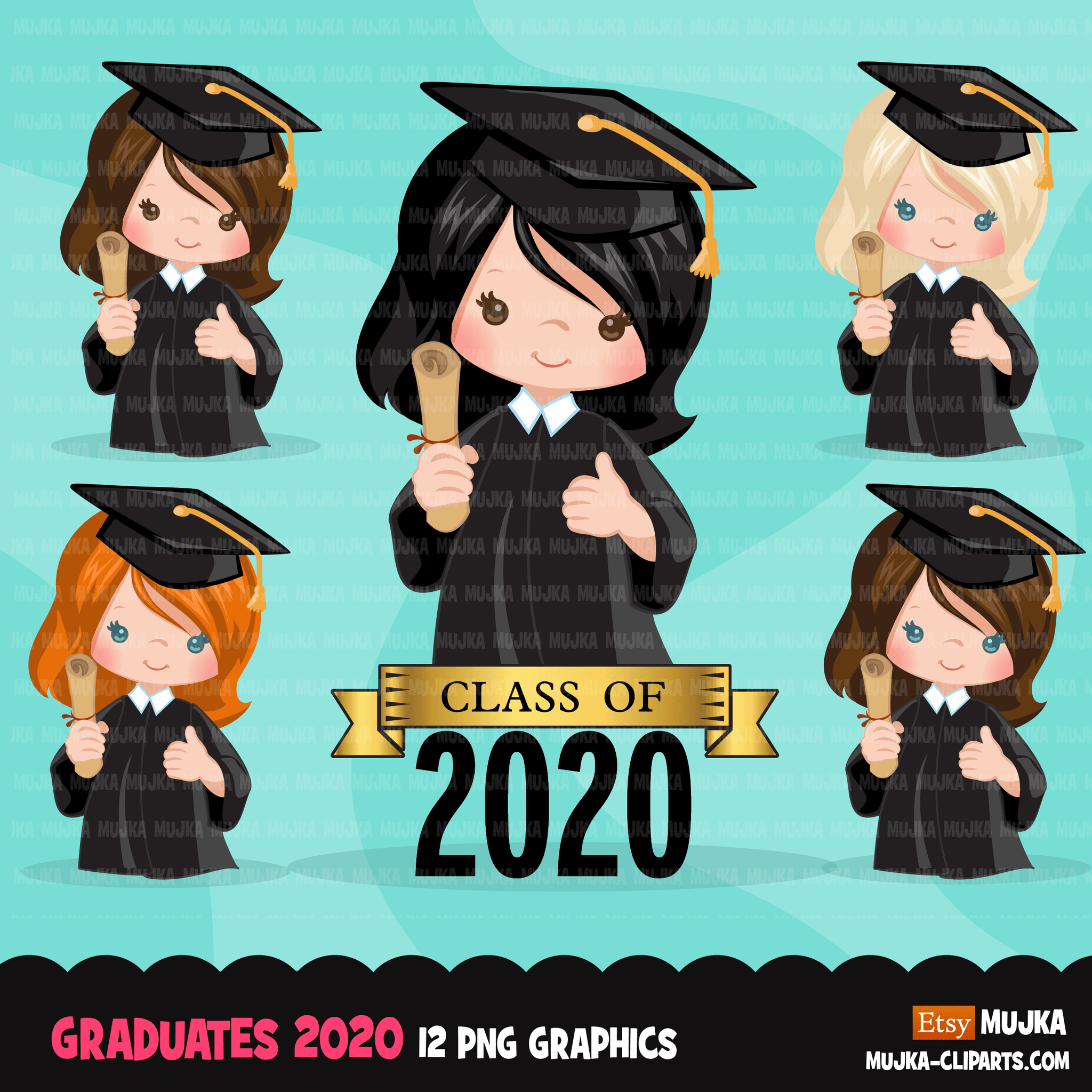 School Education Clipart Bundle. Students, graduates, teachers, distant learning and school elements graphics, boys girls