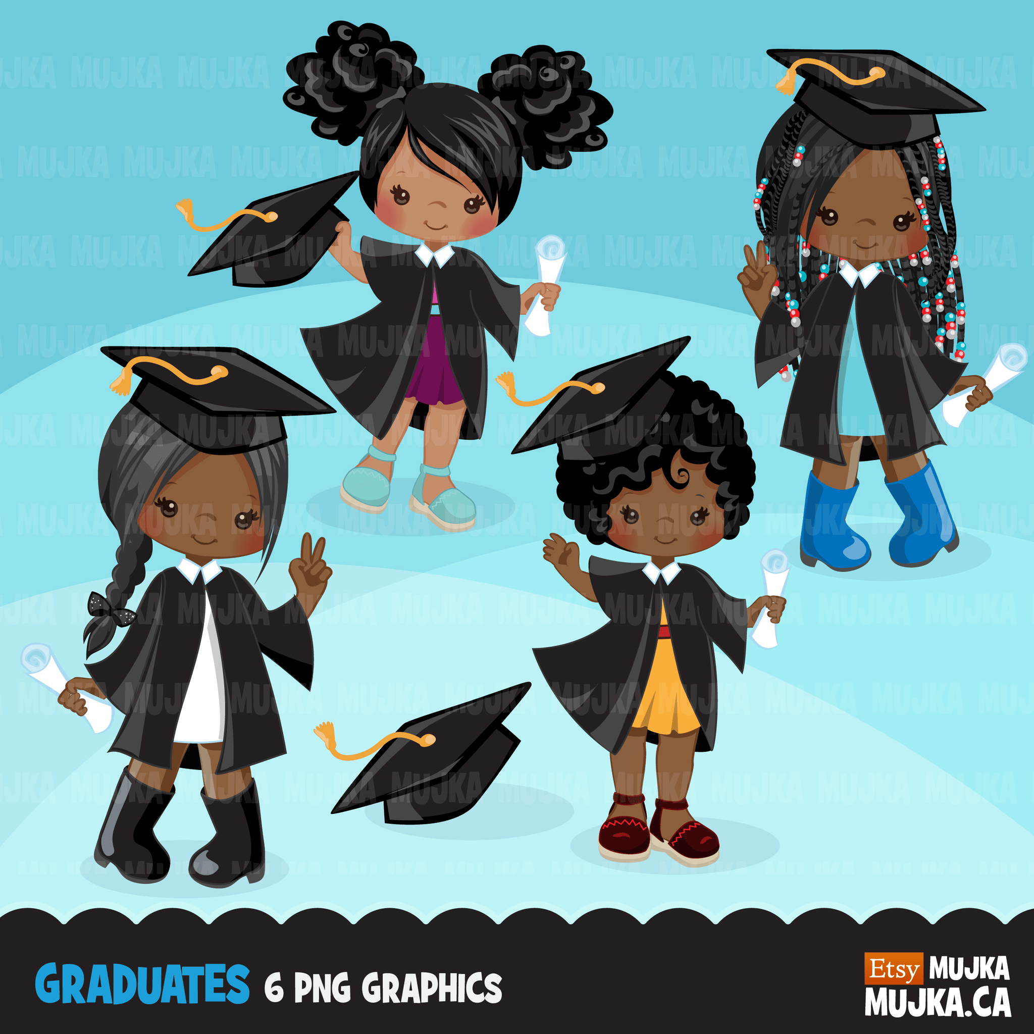 School Education Clipart Bundle. Students, graduates, teachers, distant learning and school elements graphics, boys girls