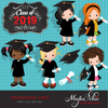 School Education Clipart Bundle. Students, graduates, teachers, distant learning and school elements graphics, boys girls