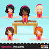 Gymnastics Fitness Clipart Bundle, Sports, workout sublimation t-shirt for black, boy, girl graphics commercial use PNG clip art