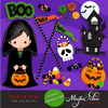 Halloween Clipart Bundle, Pumpkins, witches, Halloween baby, Halloween party boys & girls clip art commercial use PNG graphics
