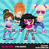 Hip hop Clipart Bundle, Music, dance sublimation t-shirt  graphics commercial use PNG clip art