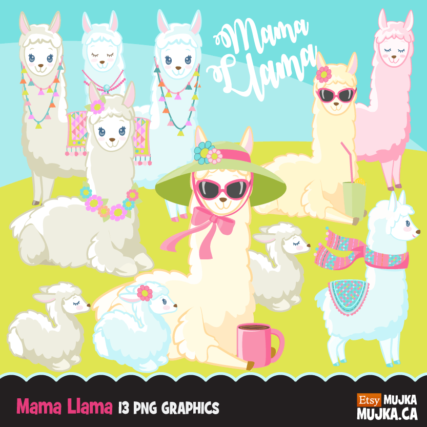 Easter Spring Clipart Bundle, gnomes, bunny, kids, eggs, animals, plants, llama graphics commercial use PNG clip art