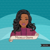 Michelle Obama inauguration 2021 fashion clipart, stay true to yourself, black history figures graphics, PNG
