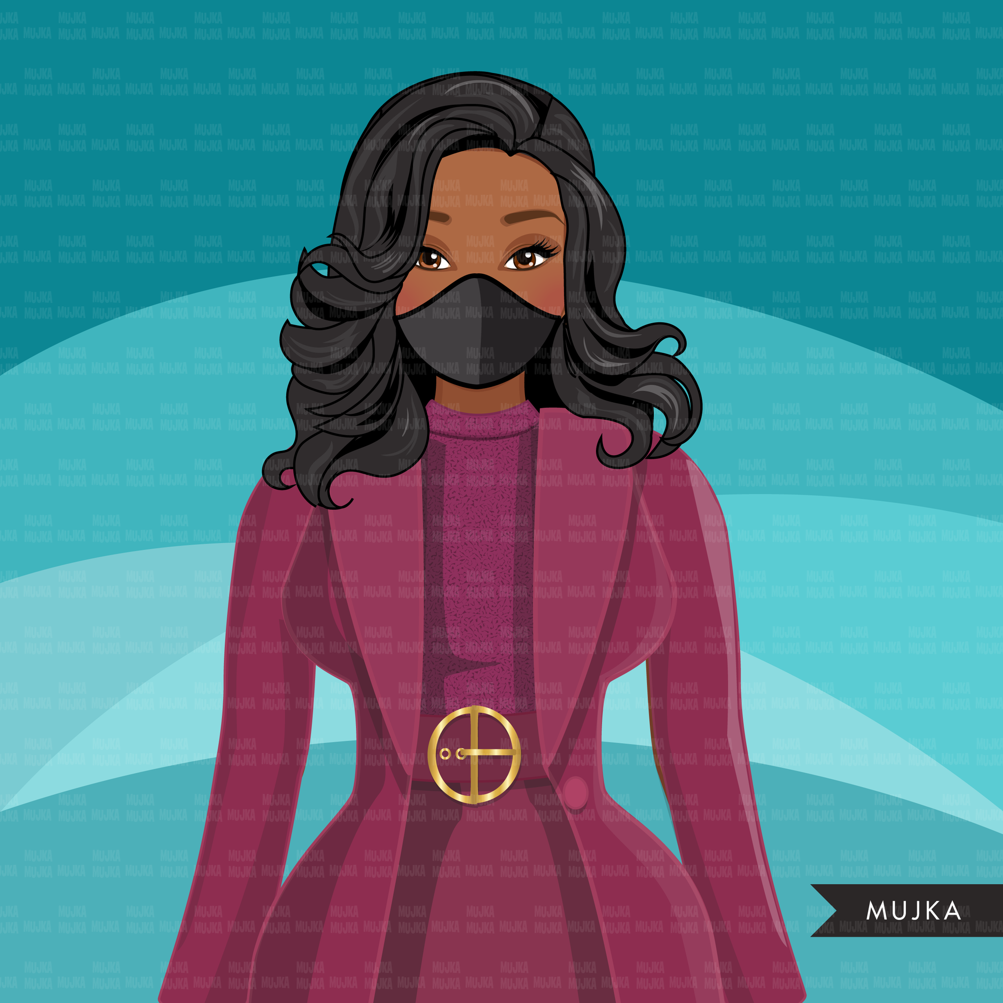 Michelle Obama inauguration 2021 fashion clipart, stay true to yourself, black history figures graphics, PNG