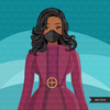 Michelle Obama inauguration 2021 fashion clipart, stay true to yourself, black history figures graphics, PNG