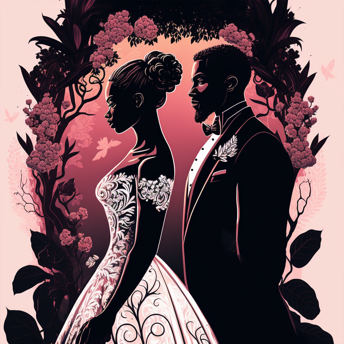 Black couple art, Cute valentine sublimation designs, black couple PNG,  bride and groom, Valentines day couple designs, commercial use PNG