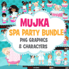 Spa Clipart Bundle. Spa birthday Party Graphics for girls, manicure, bath, nail polish, shower