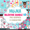 Valentine clipart Design Bundle V2, Cute celebration graphics, boys and girls, animals