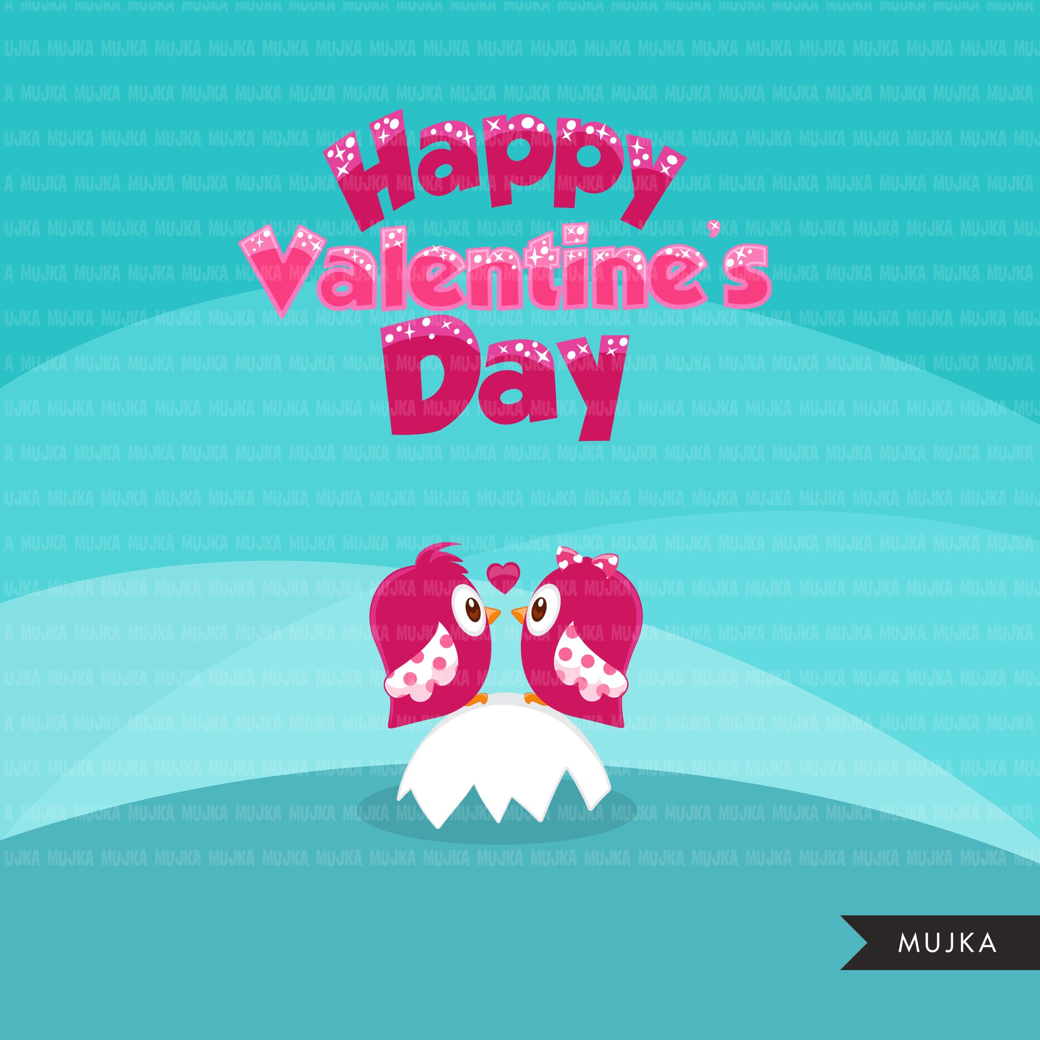 Free Valentine's day clipart, Cute animal graphics, digital PNG personal use Mujka