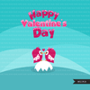 Free Valentine's day clipart, Cute animal graphics, digital PNG personal use Mujka