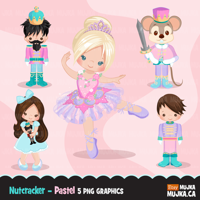 Christmas Clipart Bundle V2, Noel Illustrations, boy, girl, animal, gnomes, nutcracker, mermaids