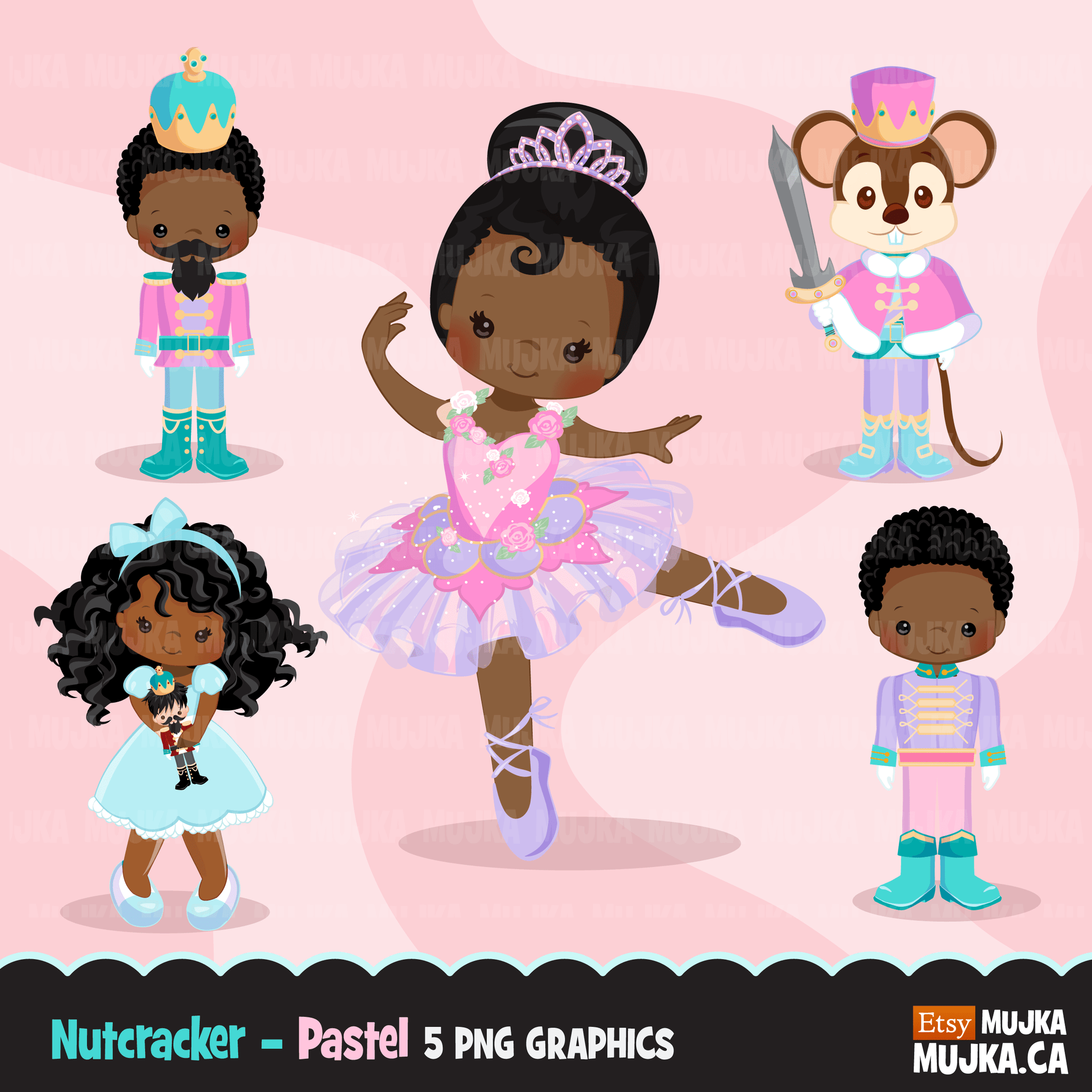 Christmas Clipart Bundle V2, Noel Illustrations, boy, girl, animal, gnomes, nutcracker, mermaids