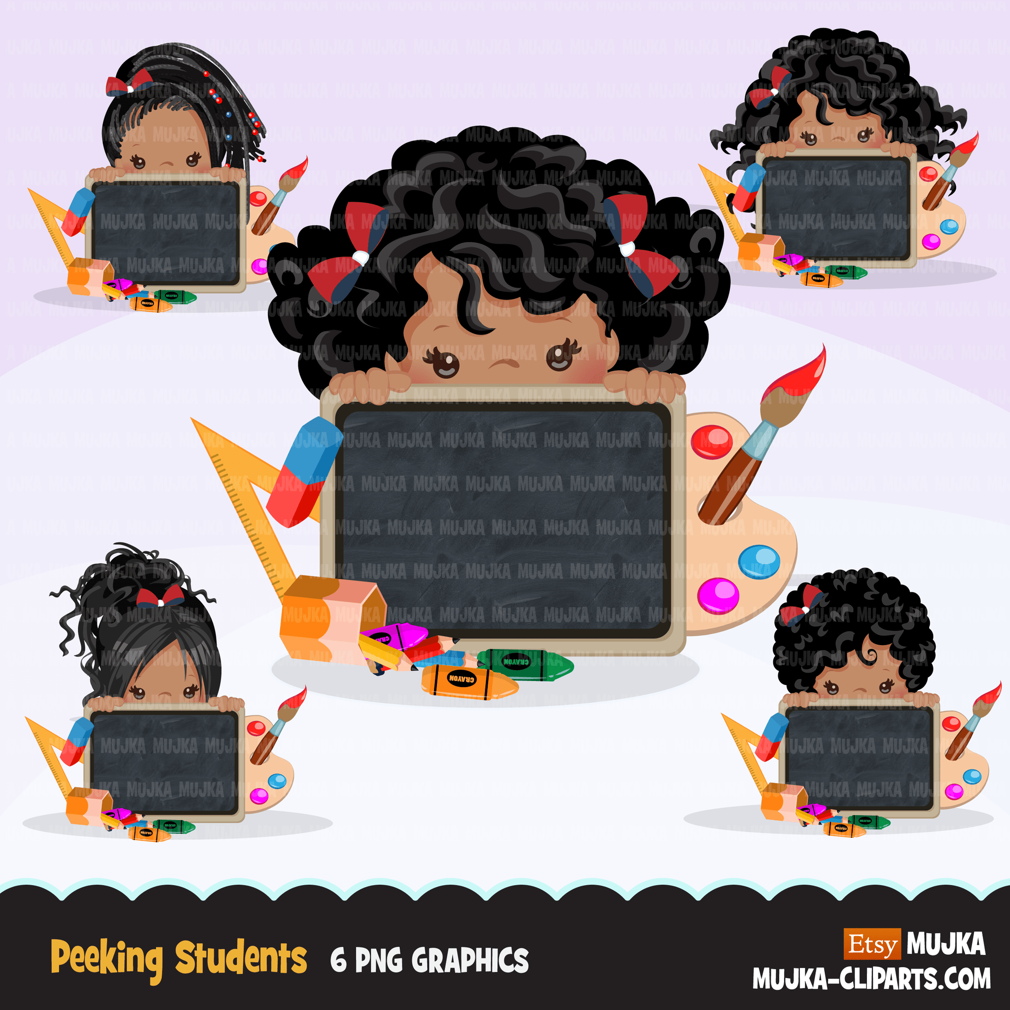 School Education Clipart Bundle. Students, graduates, teachers, distant learning and school elements graphics, boys girls
