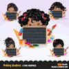 School Education Clipart Bundle. Students, graduates, teachers, distant learning and school elements graphics, boys girls
